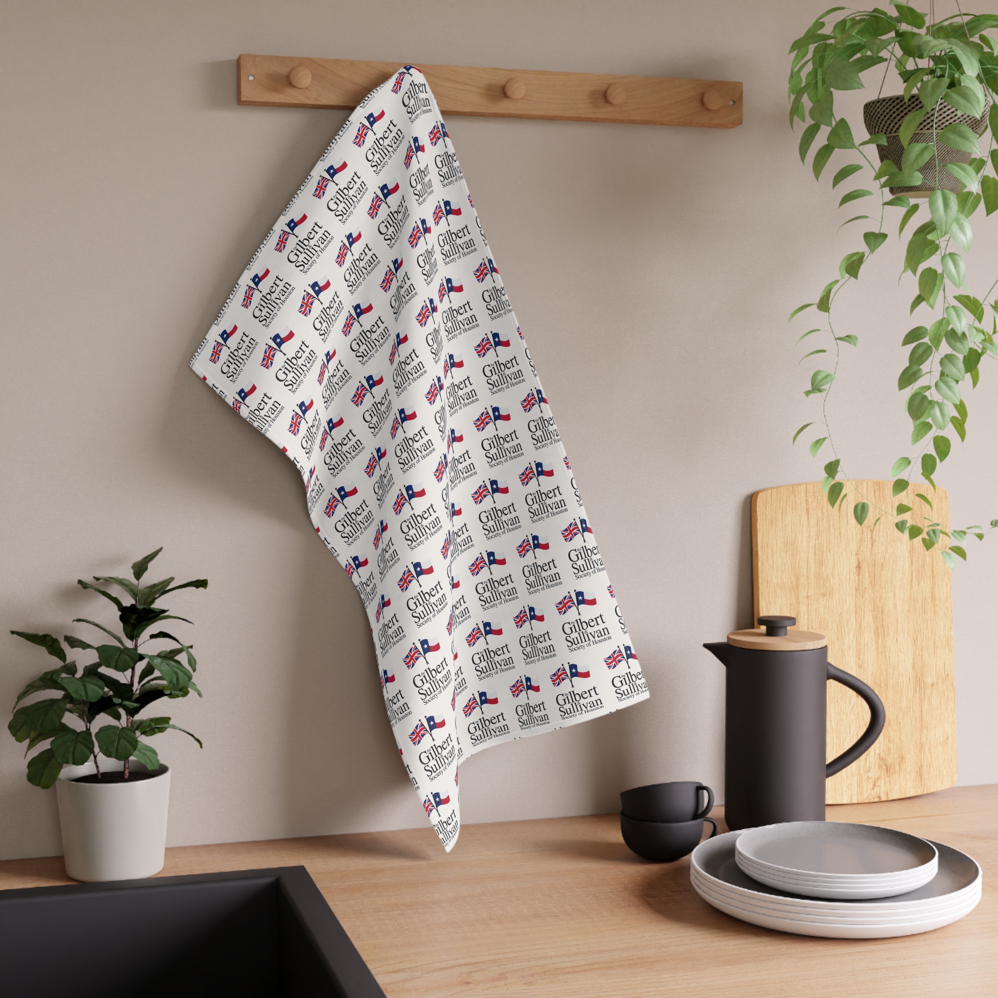 Gilbert & Sullivan Patterned Tea Towel — Opera Logo Kitchen Towel - Image 5